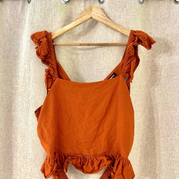 Express Rust Orange Open Back Blouse - Picture 3 of 4